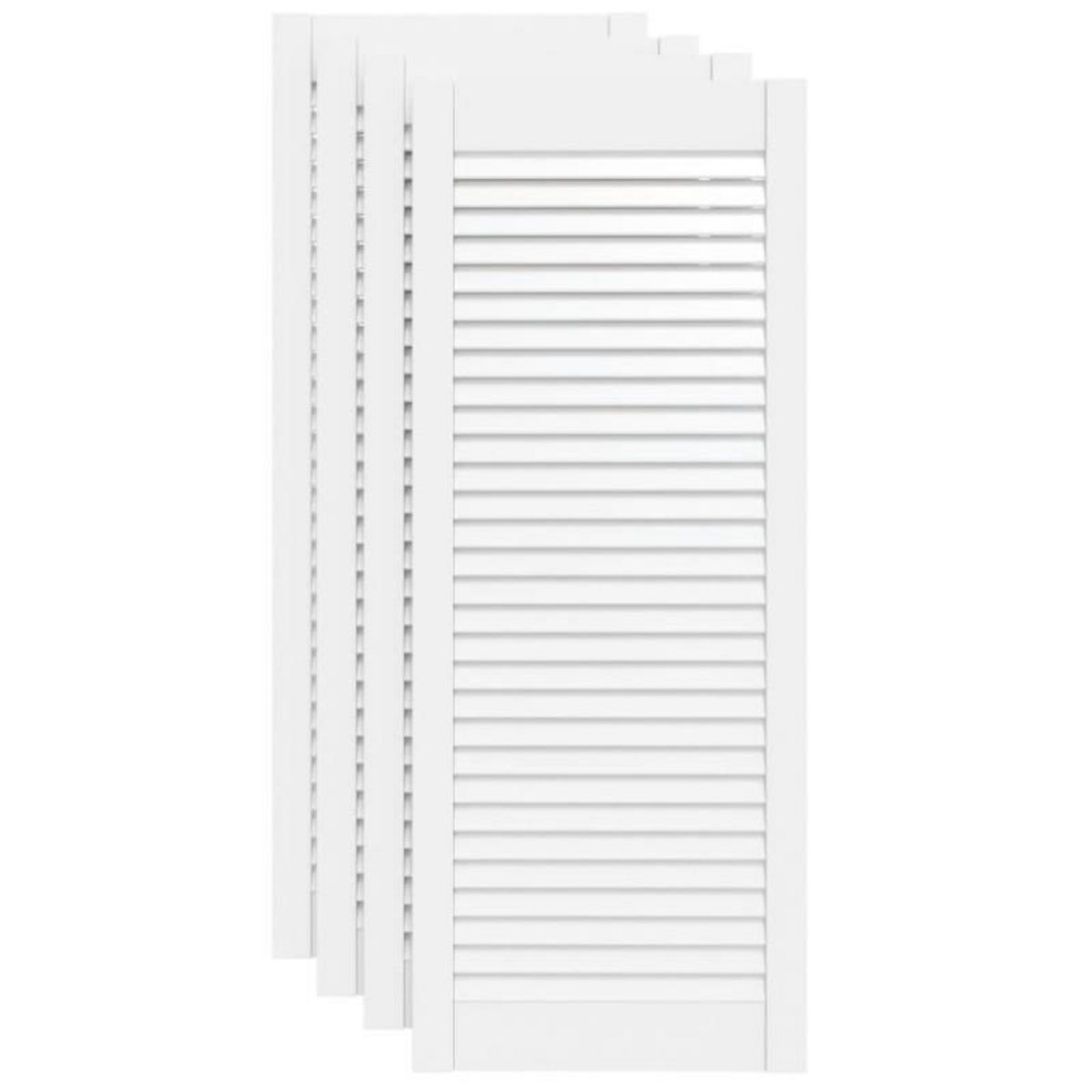 VIDAXL Portes d armoire à persiennes 4pcs blanc 99,3x39,4cm pin massif