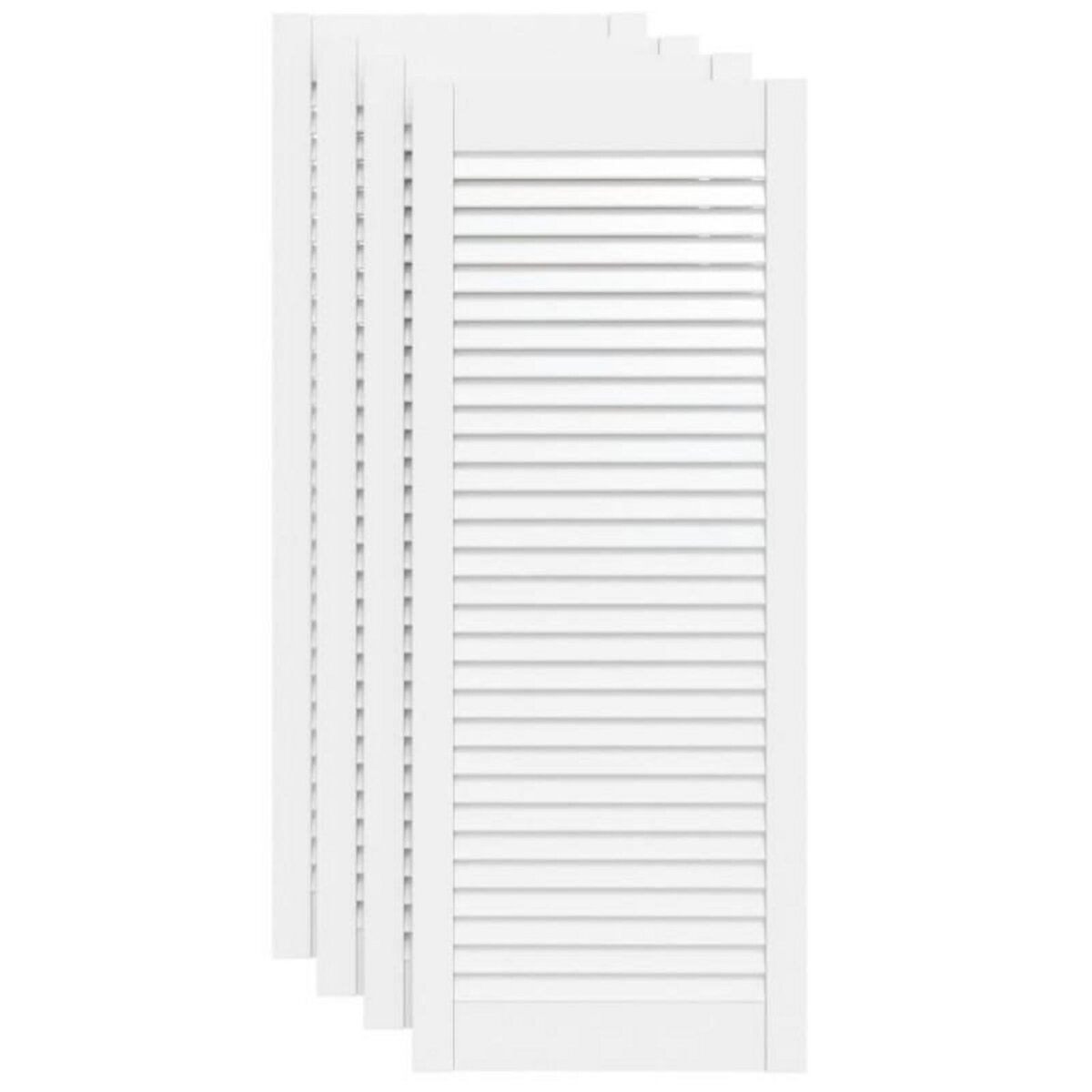 VIDAXL Portes d armoire à persiennes 4pcs blanc 99,3x39,4cm pin massif