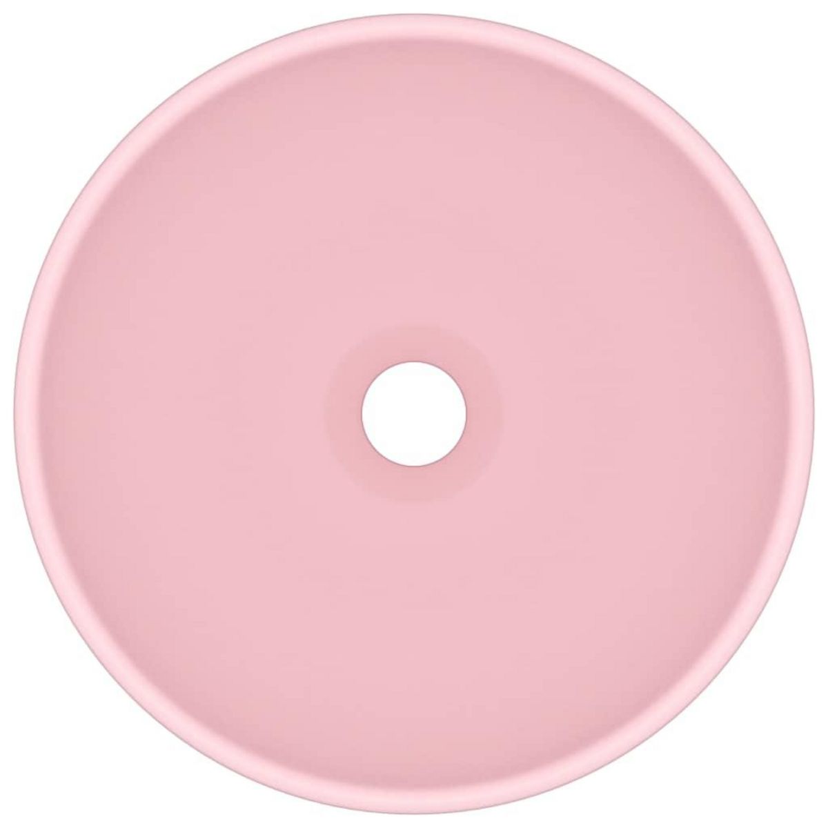 VIDAXL Lavabo rond de salle de bain Rose mat 32,5x14 cm Ceramique