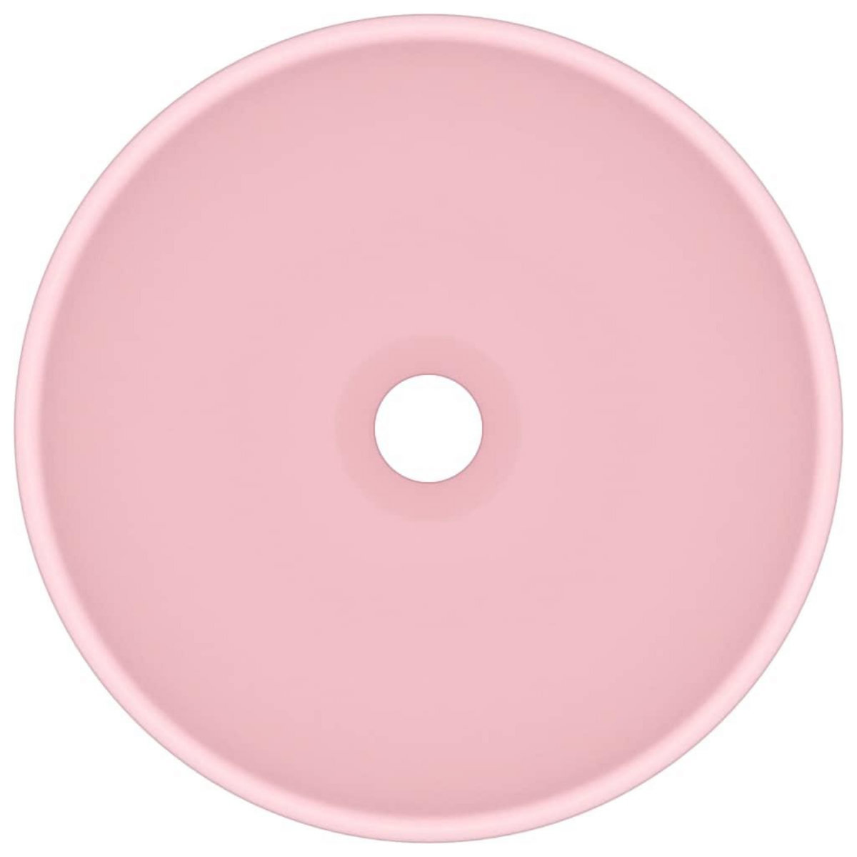 VIDAXL Lavabo rond de salle de bain Rose mat 32,5x14 cm Ceramique