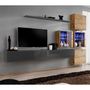 Voir la diapositive 1 : Paris Prix Meuble TV Mural Design  Switch XIX  310cm Gris & Naturel