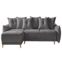 Voir la diapositive 1 : BEST MOBILIER Lena - canapé d'angle réversible convertible - 4 places - style scandinave