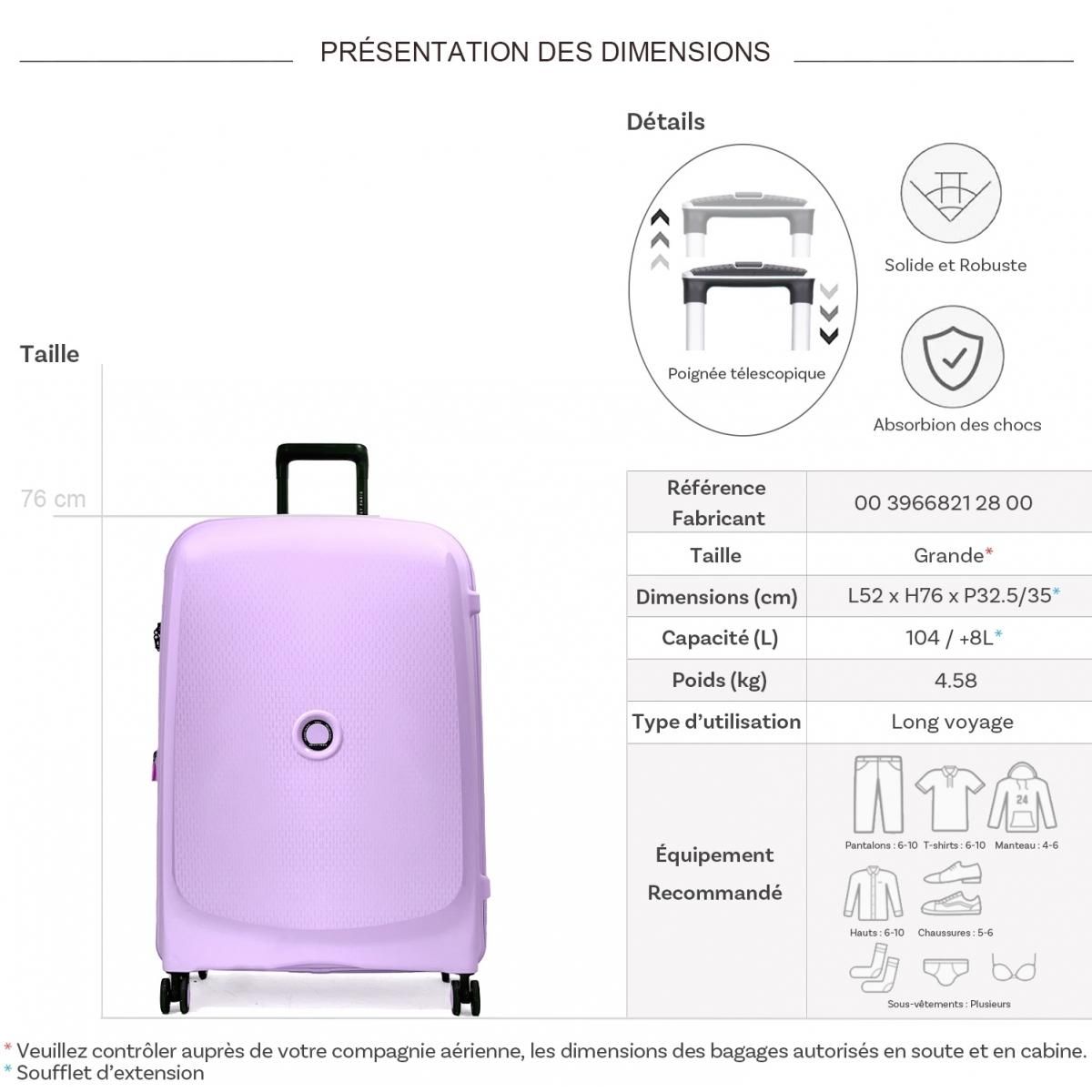 Delsey Grande valise rigide Beaumont TSA Polypropylène 76cm