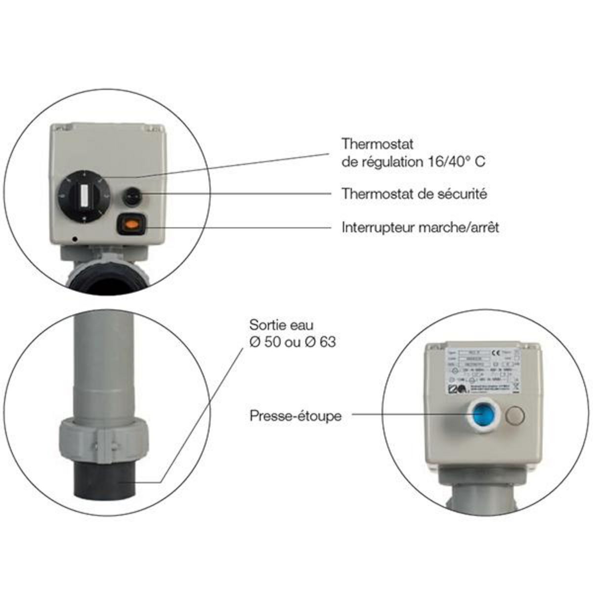 Psa Réchauffeur electrique en l 3kw mono ou triphasé - w40le03