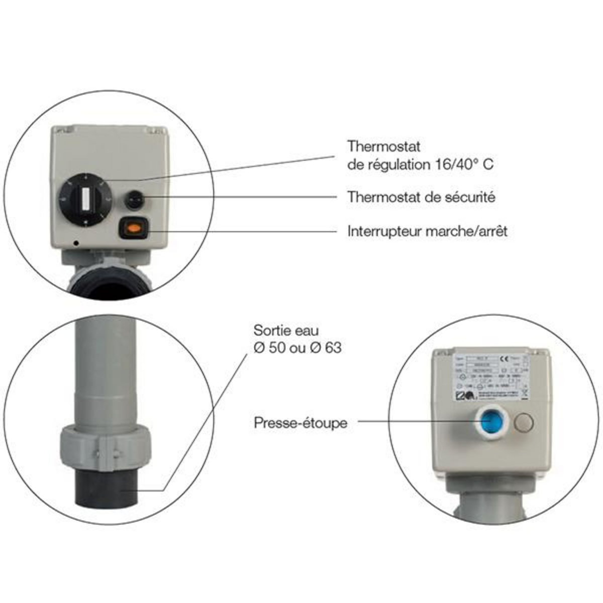 Psa Réchauffeur electrique en l 3kw mono ou triphasé - w40le03