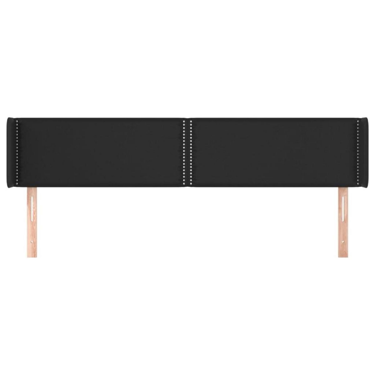 VIDAXL Tete de lit avec oreilles Noir 203x16x78/88 cm Similicuir