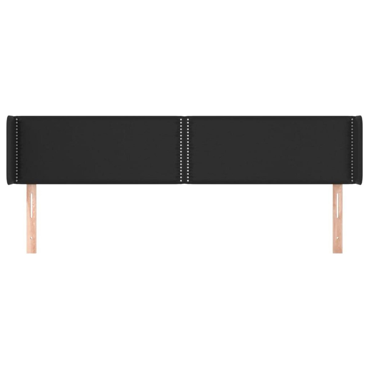 VIDAXL Tete de lit avec oreilles Noir 203x16x78/88 cm Similicuir