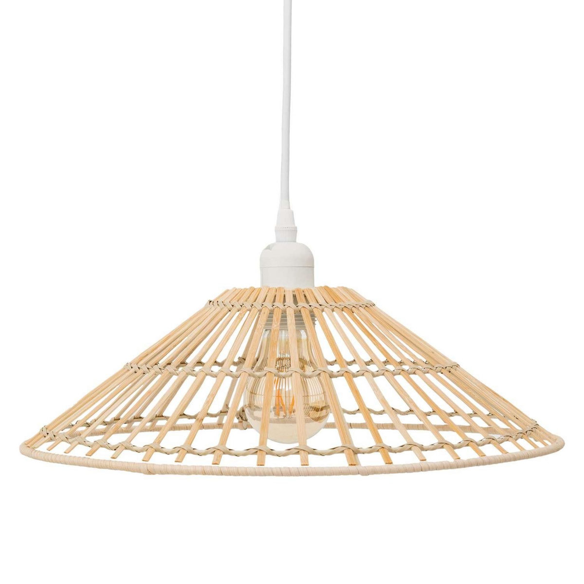 ATMOSPHERA Suspension cône en bambou naturel - Diam 36 cm - Beige