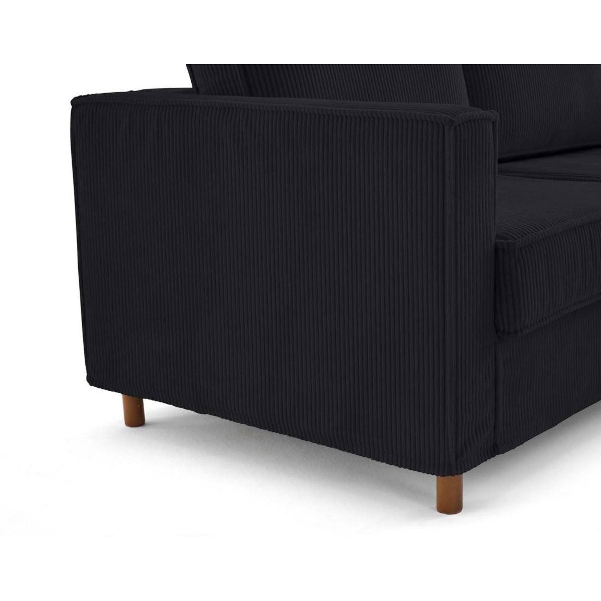 LISA DESIGN Jake - canapé déhoussable d'angle droit 5 places en velours côtelé