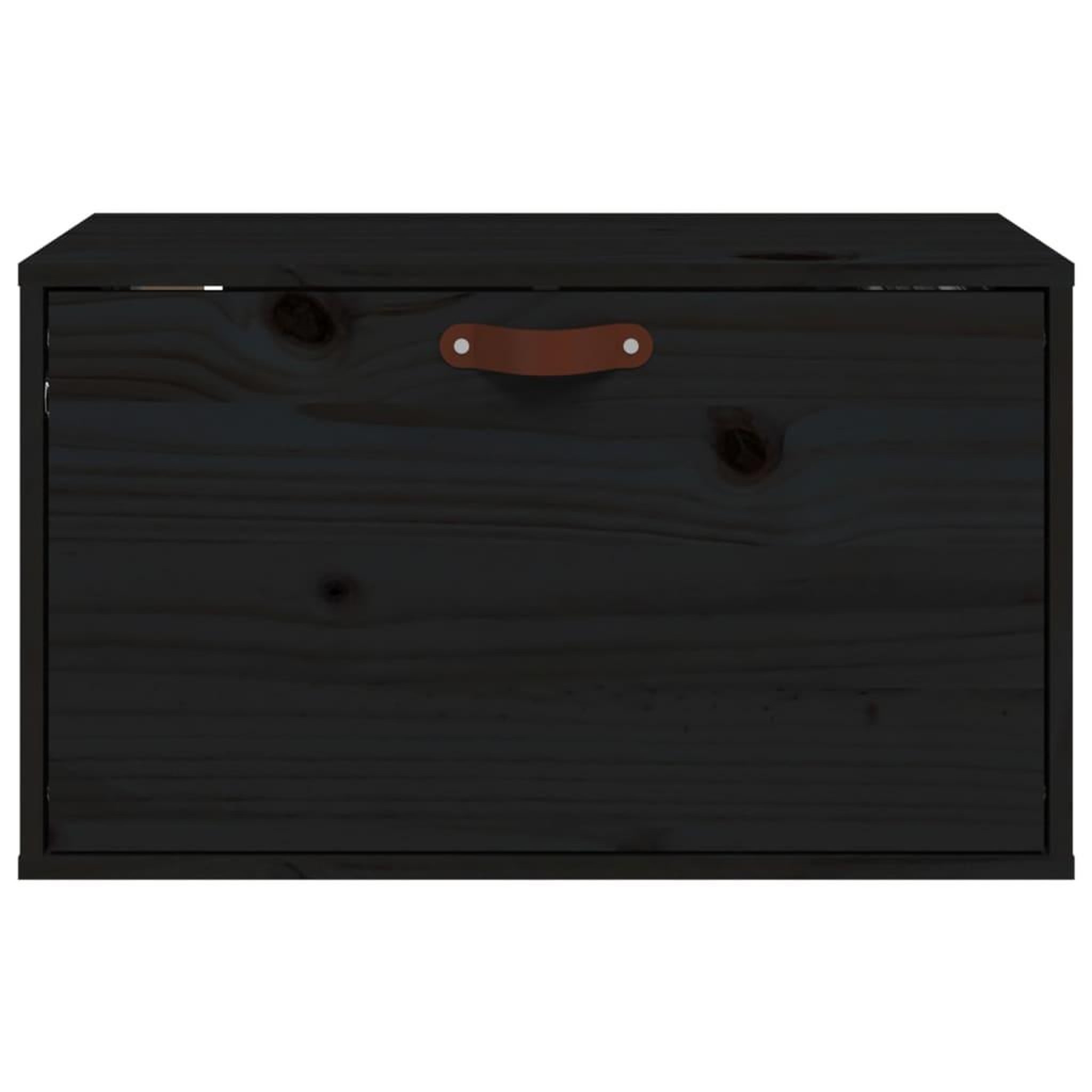 Voir la diapositive 3 : VIDAXL Armoire murale Noir 60x30x35 cm Bois de pin massif