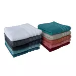 ACTUEL Maxi drap de bain uni en coton 500g . Coloris disponibles : Rose, Gris, Bleu, Beige, Bordeaux