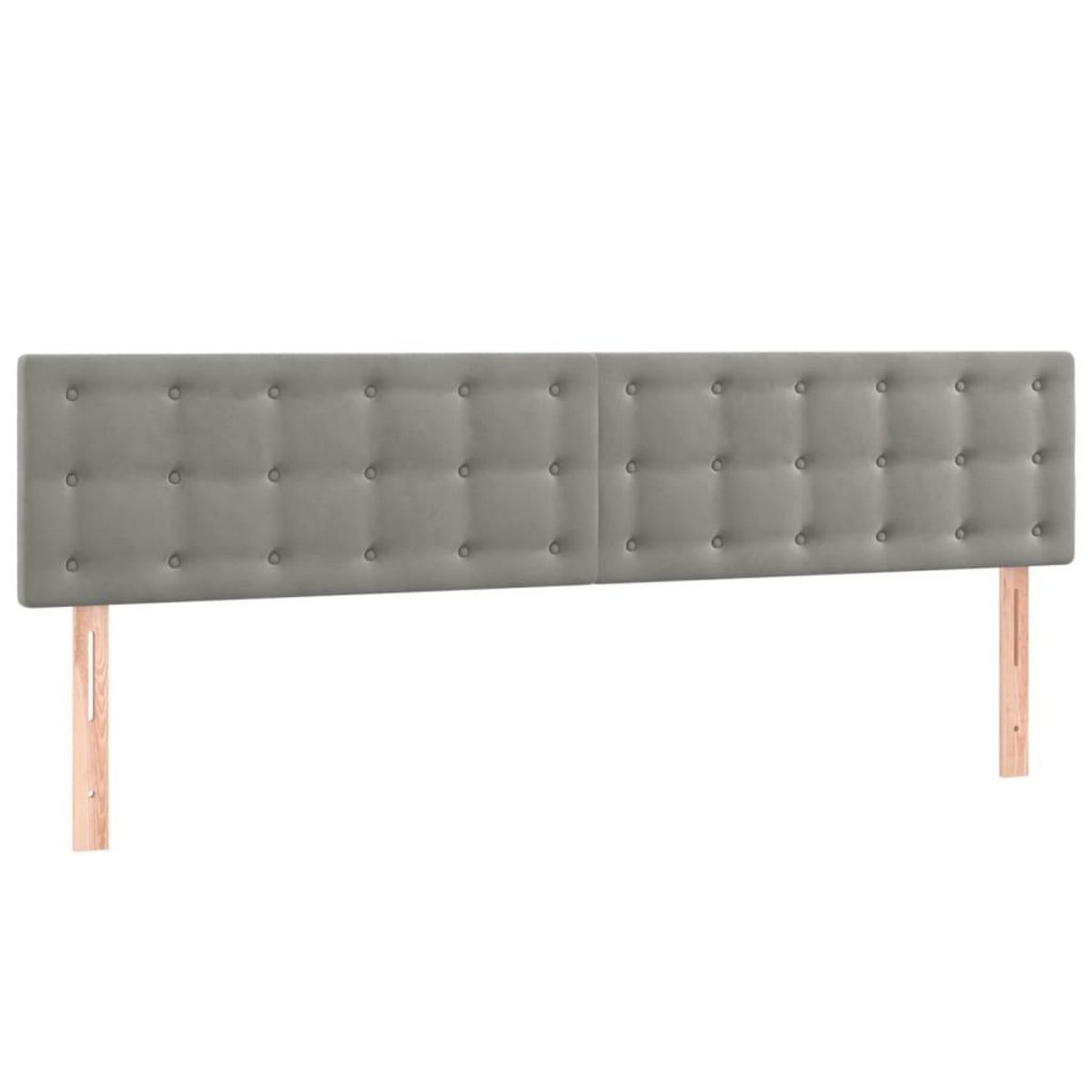 VIDAXL Tete de lit a LED Gris clair 200x5x78/88 cm Velours