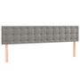 Voir la diapositive 4 : VIDAXL Tete de lit a LED Gris clair 200x5x78/88 cm Velours