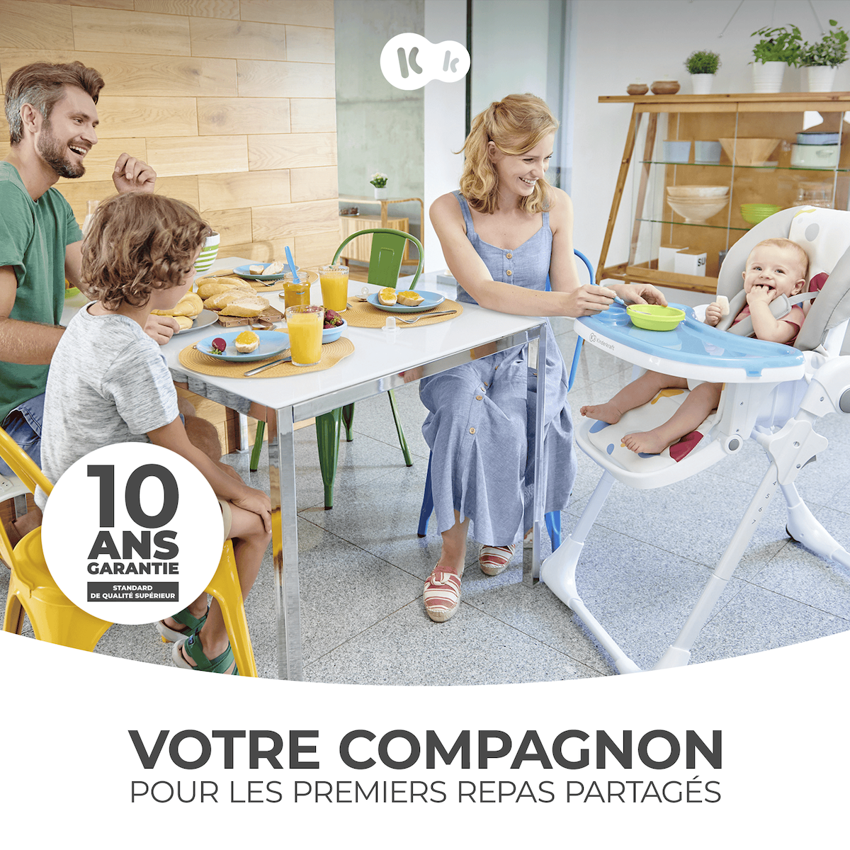 KINDERKRAFT Chaise haute bebe reglable pliante plateau amovib