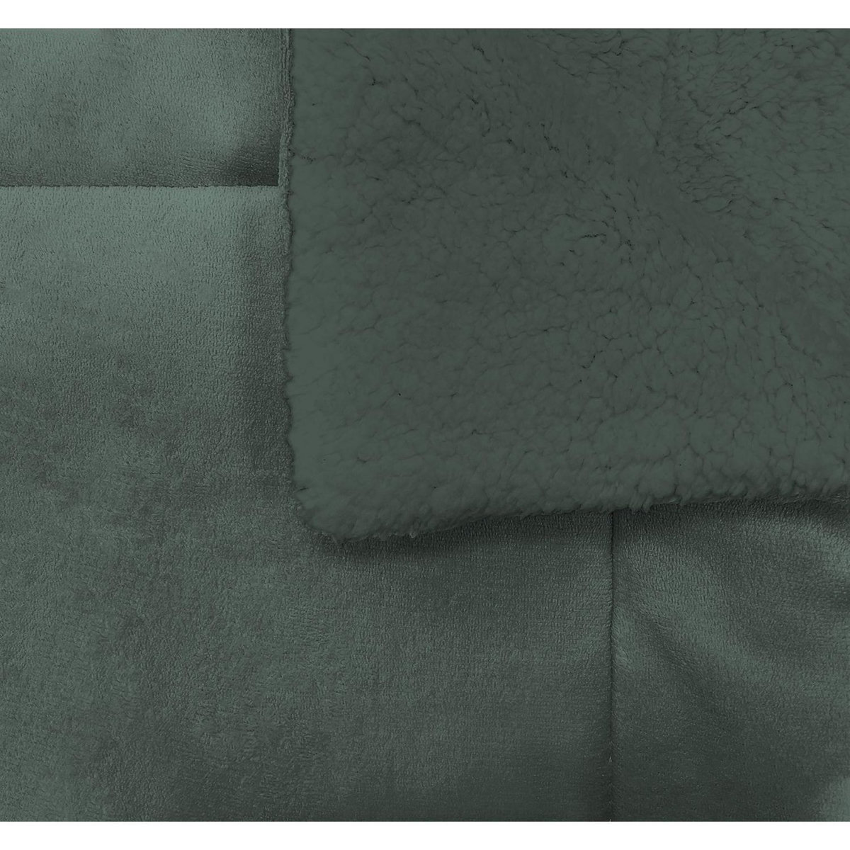 ACTUEL Couverture unie double face velours/sherpa