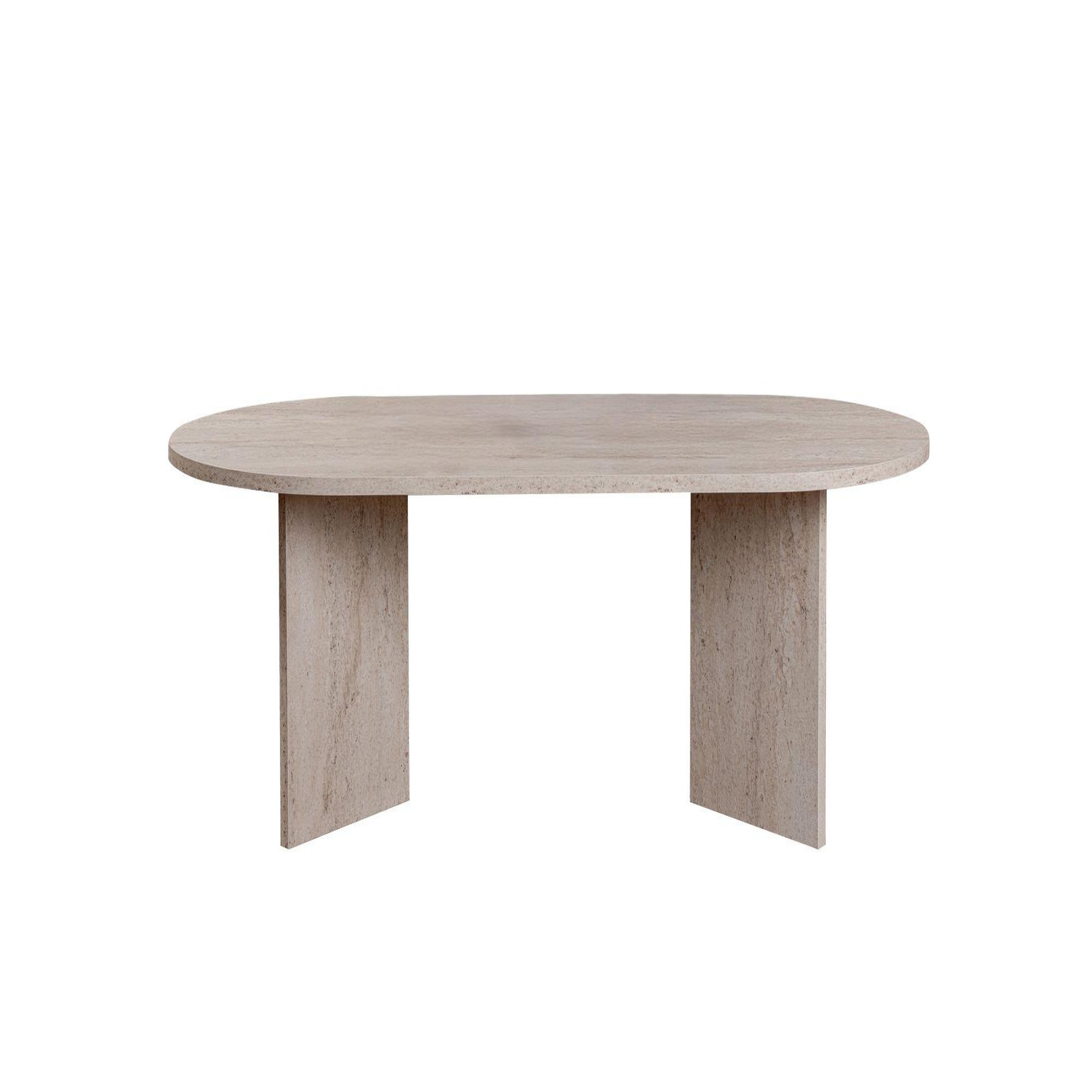 Habitat et Jardin Table basse en bois  sable  - 60 x 119 x 40 cm - travertin