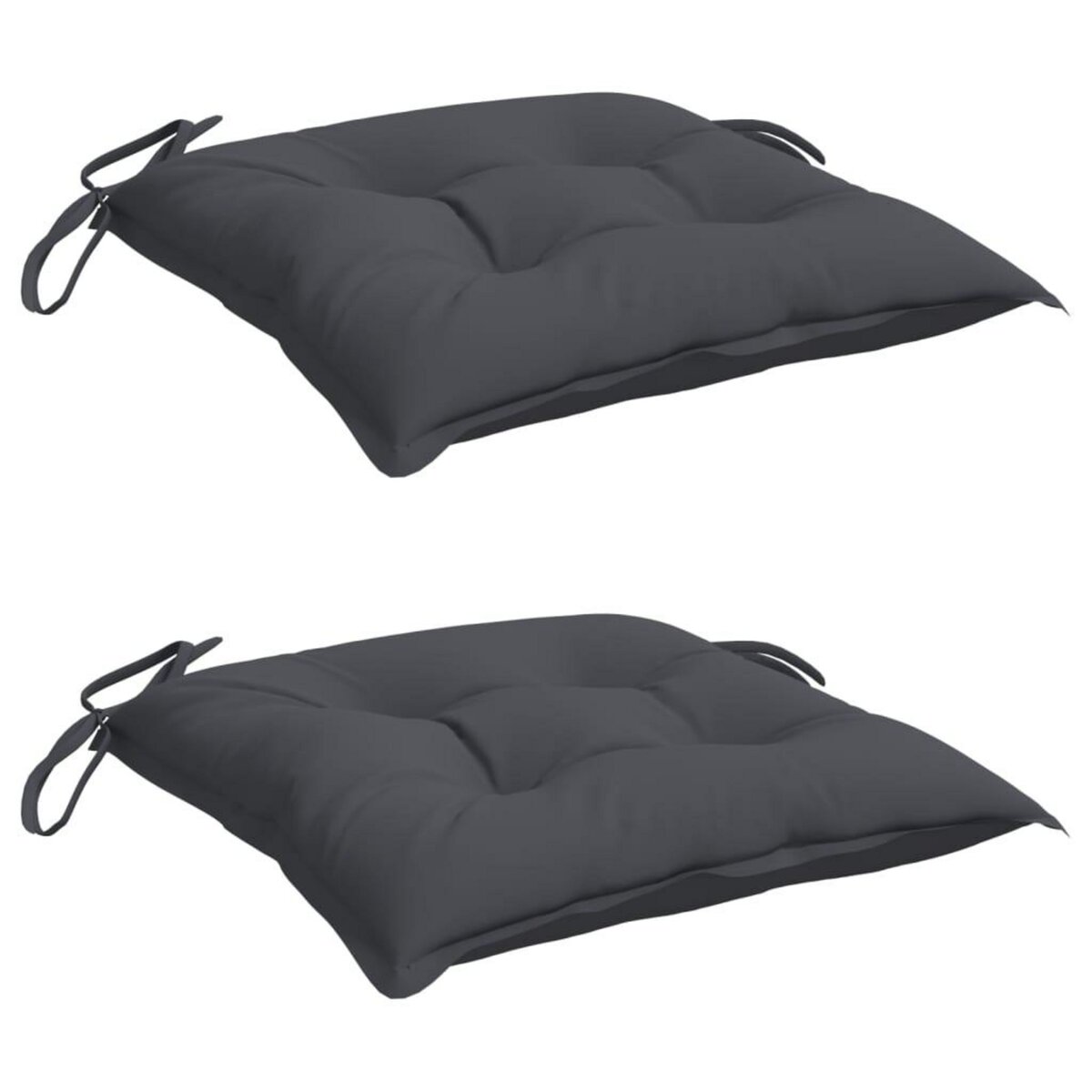 VIDAXL Coussins de chaise lot de 2 anthracite 40x40x7 cm tissu oxford