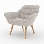 Rendez vous déco Fauteuil en tissu gris clair - Simba. Coloris disponibles : Gris, Rouge, Bleu