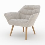 Rendez vous déco Fauteuil en tissu gris clair - Simba. Coloris disponibles : Rouge, Bleu, Gris