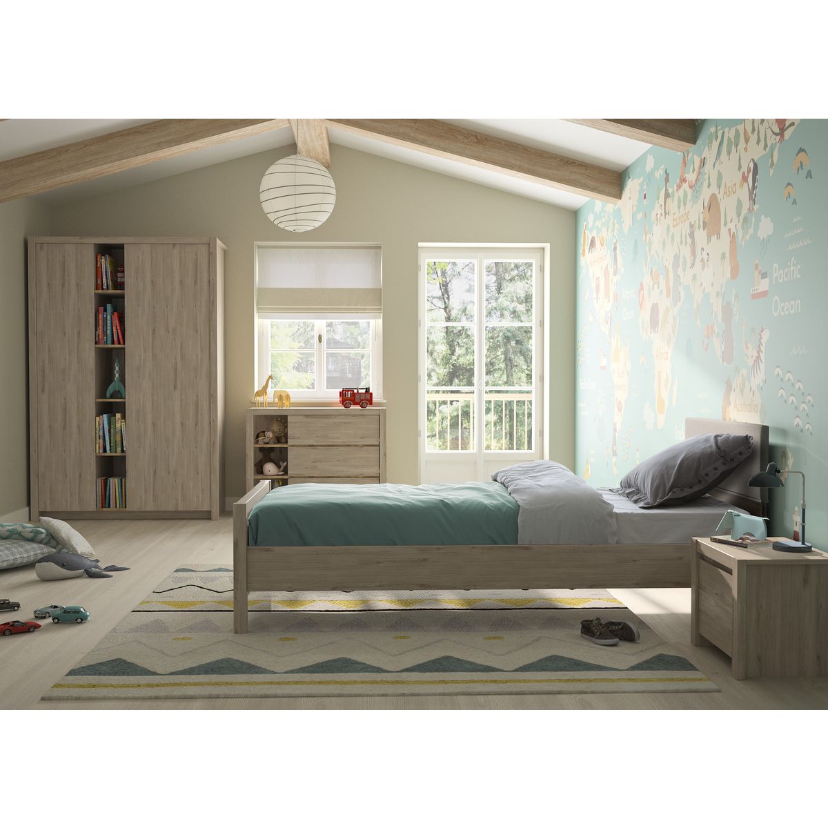 GAMI Armoire 5 niches 2 portes battantes L131cm JONATHAN