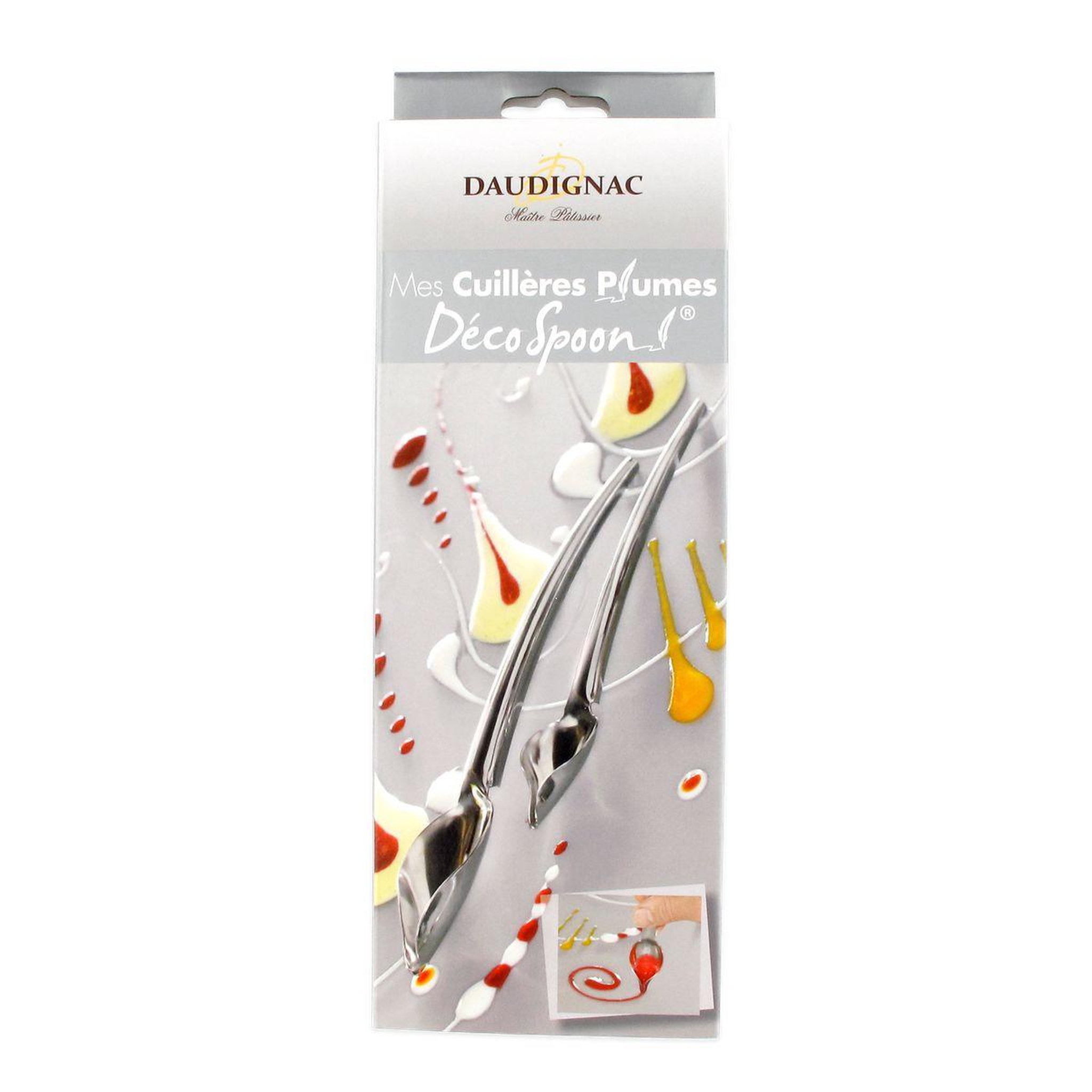 Voir la diapositive 5 : Fackelmann Lot de 2 cuillères plumes à décoration pâtissière Jean Daudignac