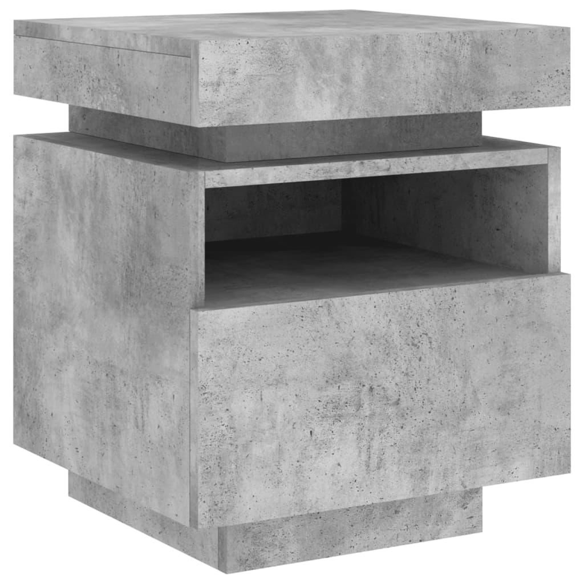 Voir la diapositive 5 : VIDAXL Armoire de chevet avec lumieres LED gris beton 40x39x48,5 cm
