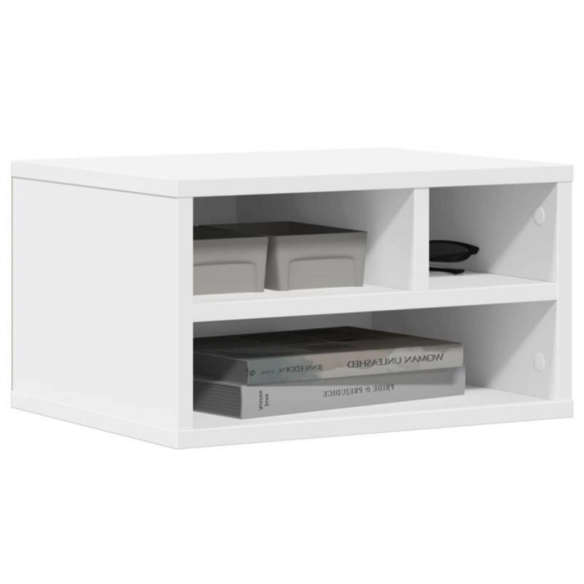 VIDAXL Support d imprimante blanc 40x32x22,5 cm bois d ingénierie