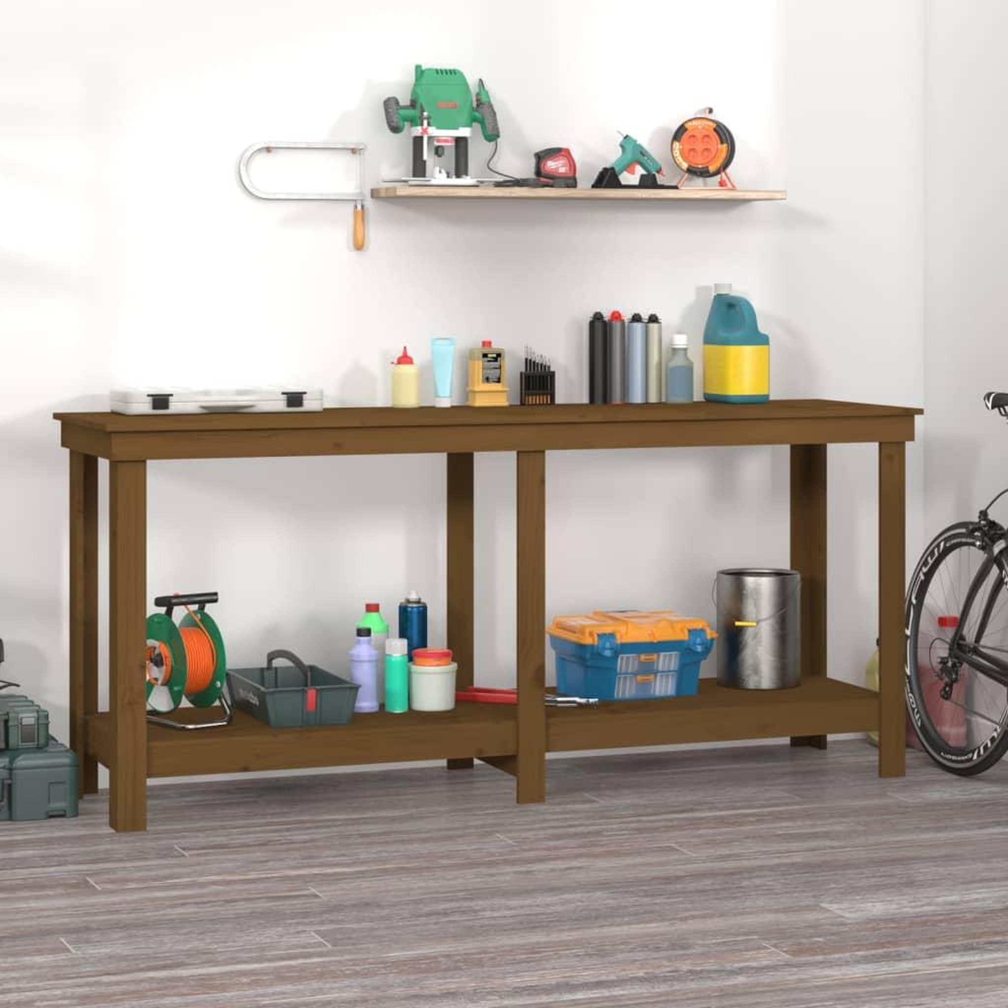 VIDAXL Banc de travail Marron miel 180x50x80 cm Bois de pin massif