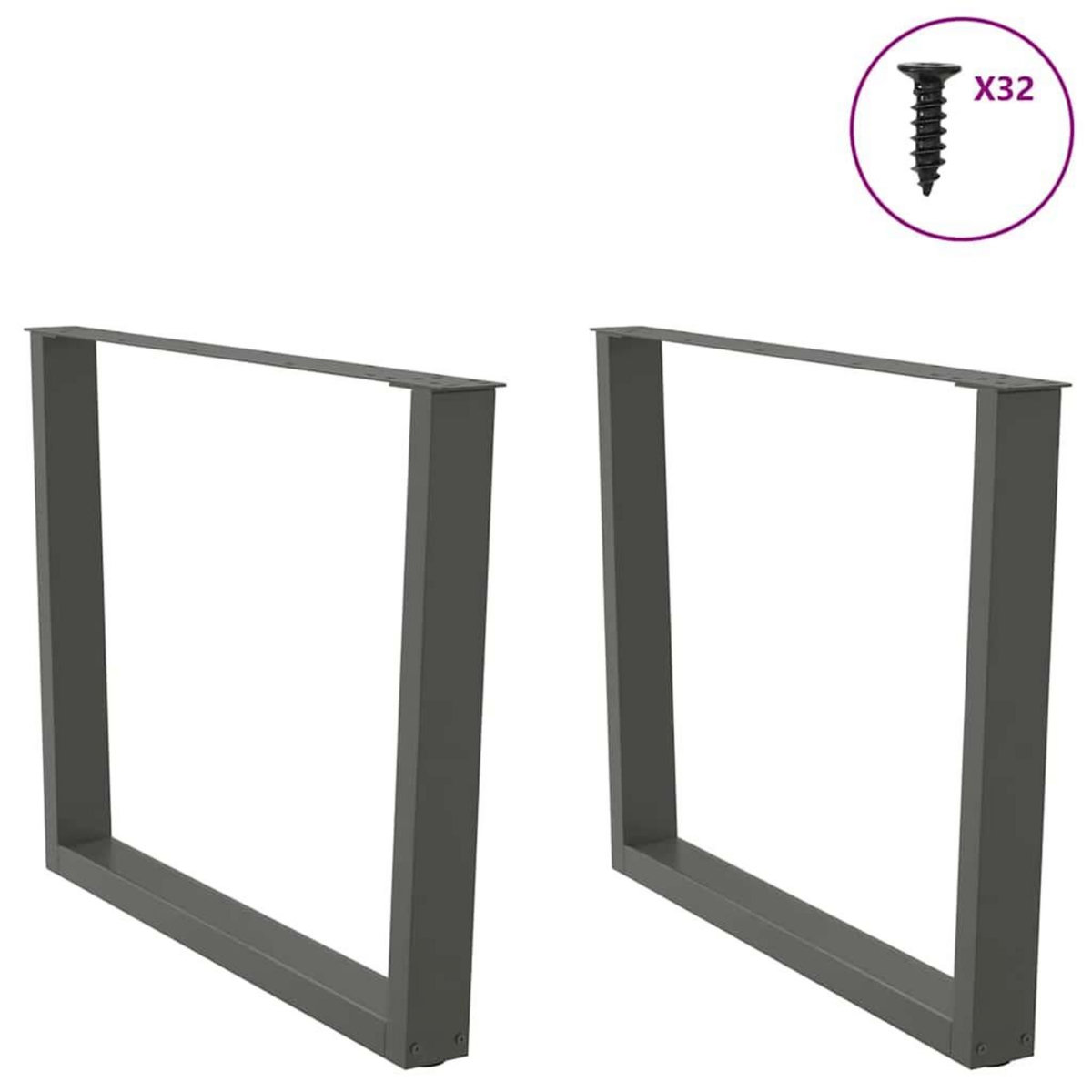 VIDAXL Pieds de table a manger forme de V 2 pcs 100x(72-73,3) cm acier