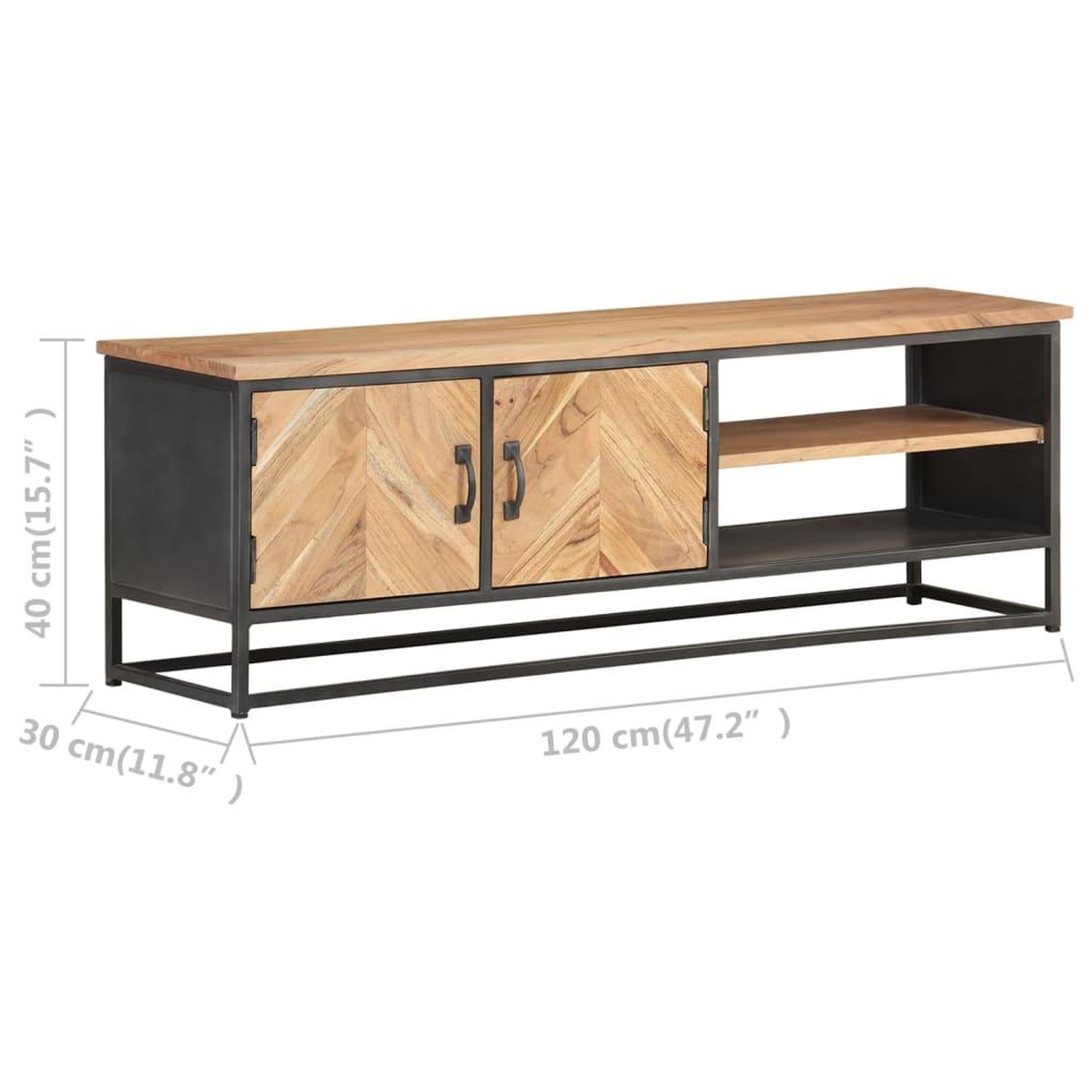 Voir la diapositive 6 : VIDAXL Meuble tv 120x30x40 cm bois d'acacia massif