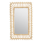 ATMOSPHERA Miroir Mural en Rotin  Rectangle  58cm Beige
