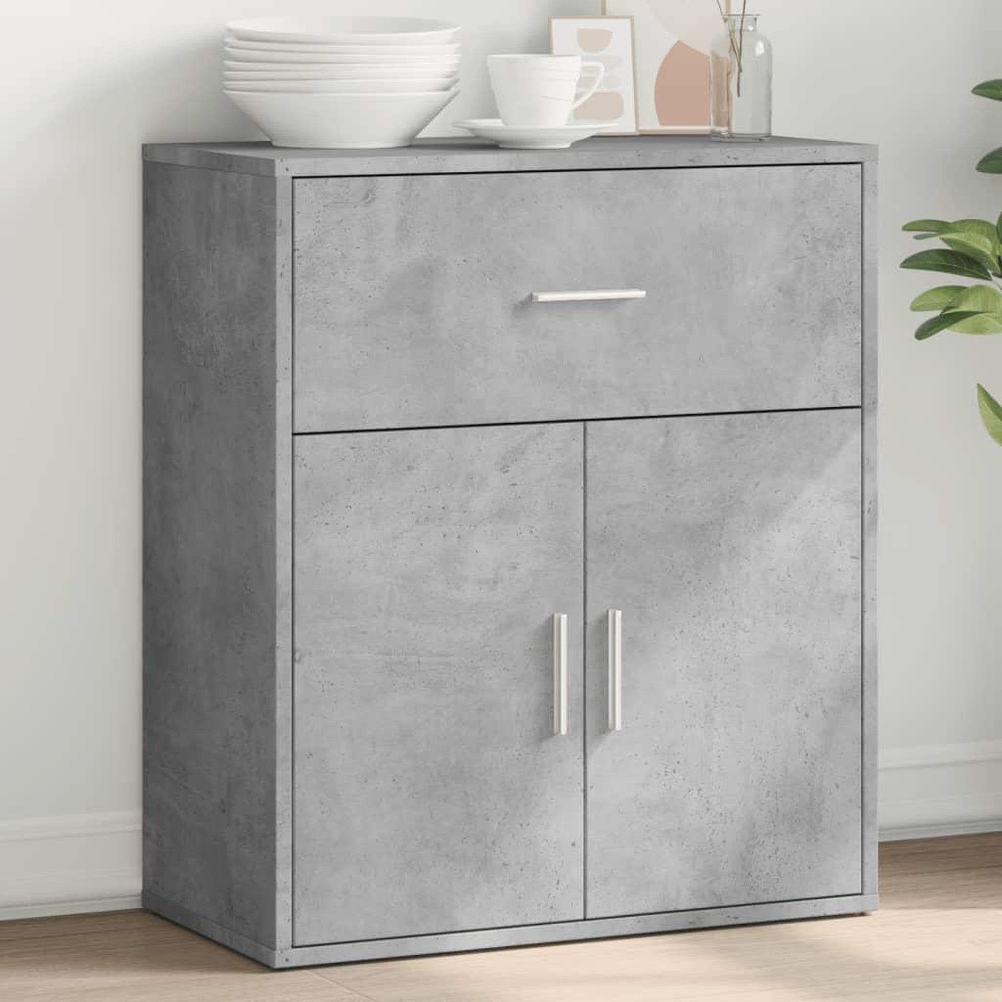 VIDAXL Buffet gris beton 60x31x70 cm bois d'ingenierie