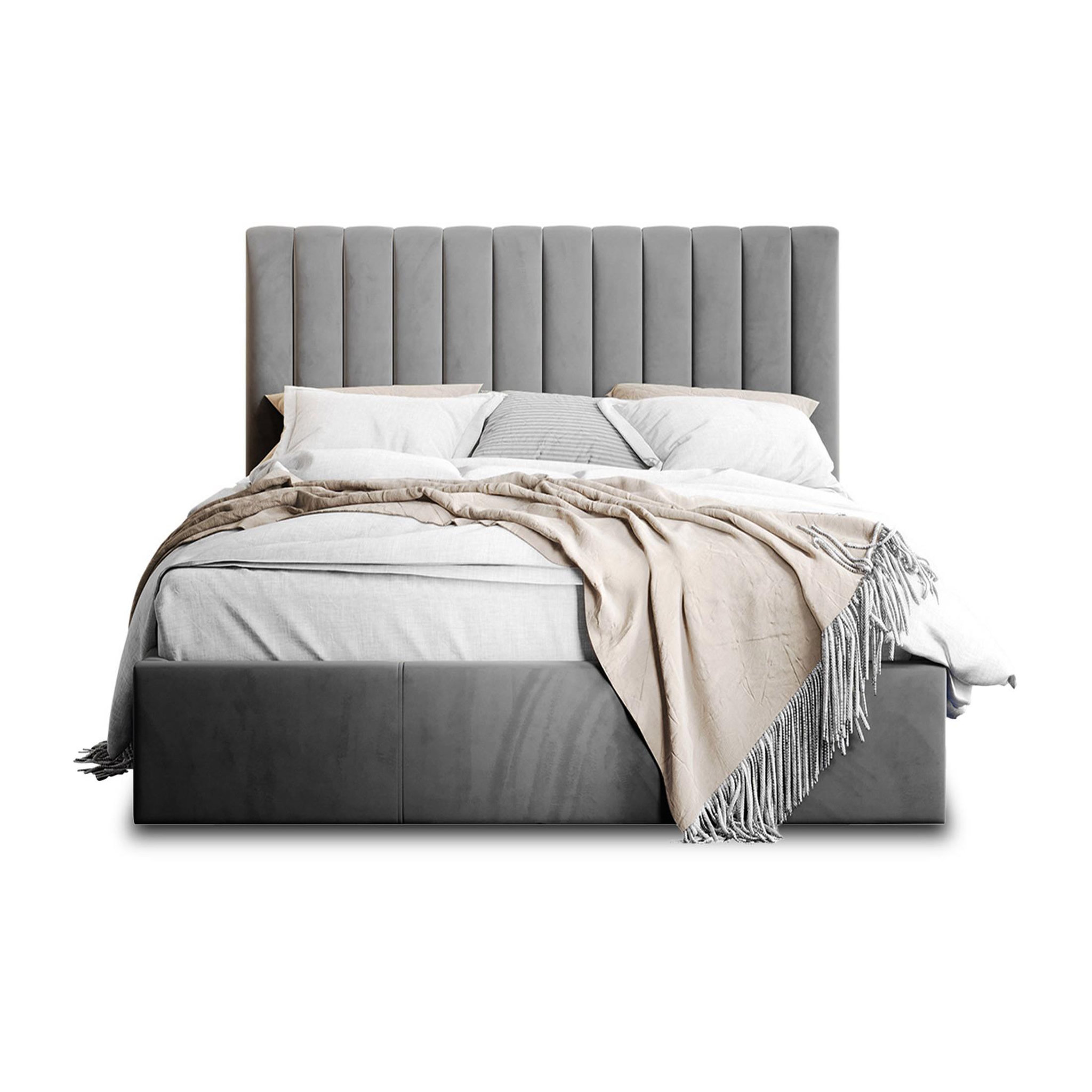 Voir la diapositive 3 : BEST MOBILIER Rosario - lit coffre - 180x200 - sommier inclus - en velours