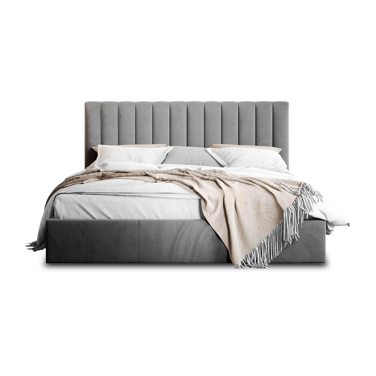 BEST MOBILIER Rosario - lit coffre - 180x200 - sommier inclus - en velours