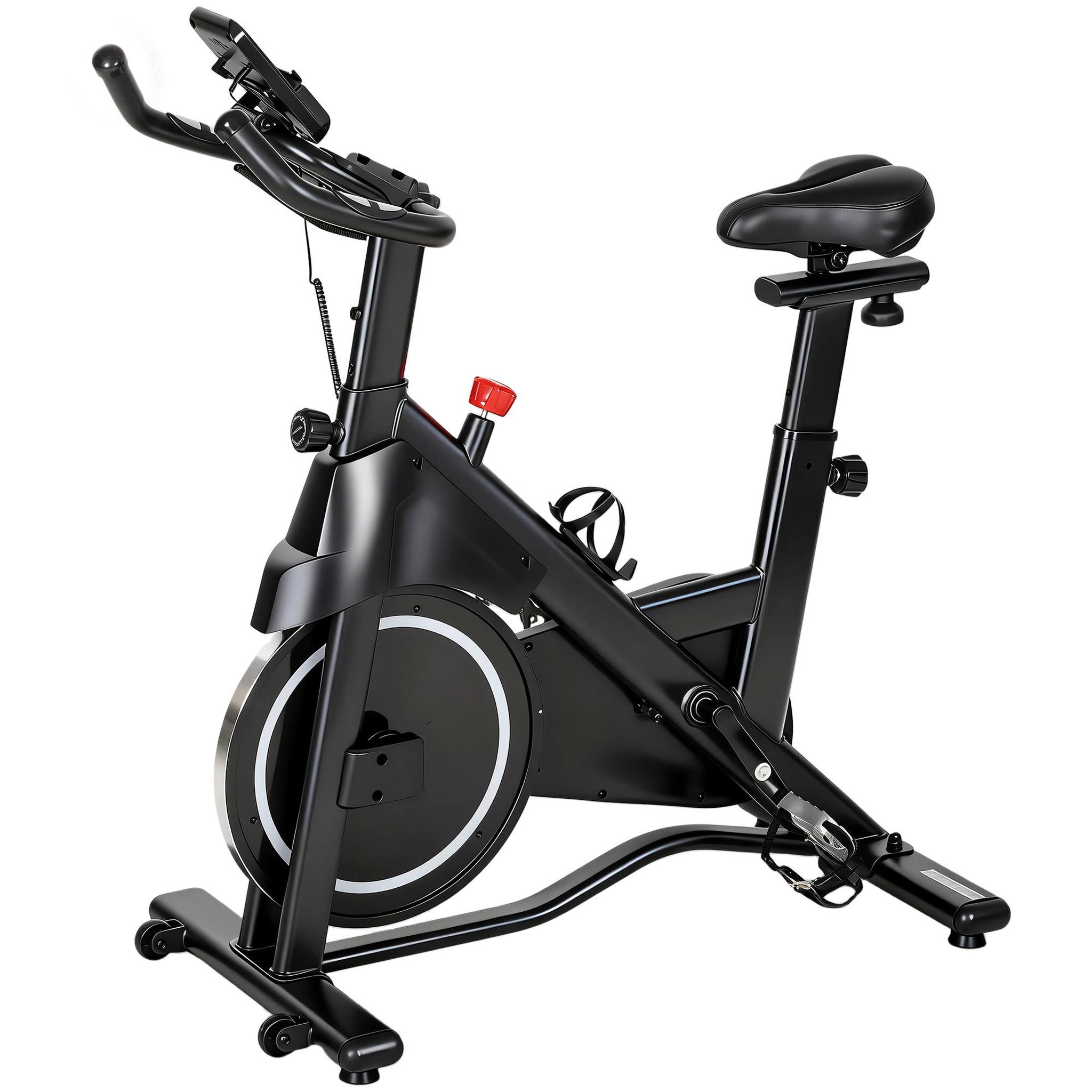 Voir la diapositive 5 : HOMCOM Vélo d'appartement biking résistance magnétique réglable écran LCD acier blanc