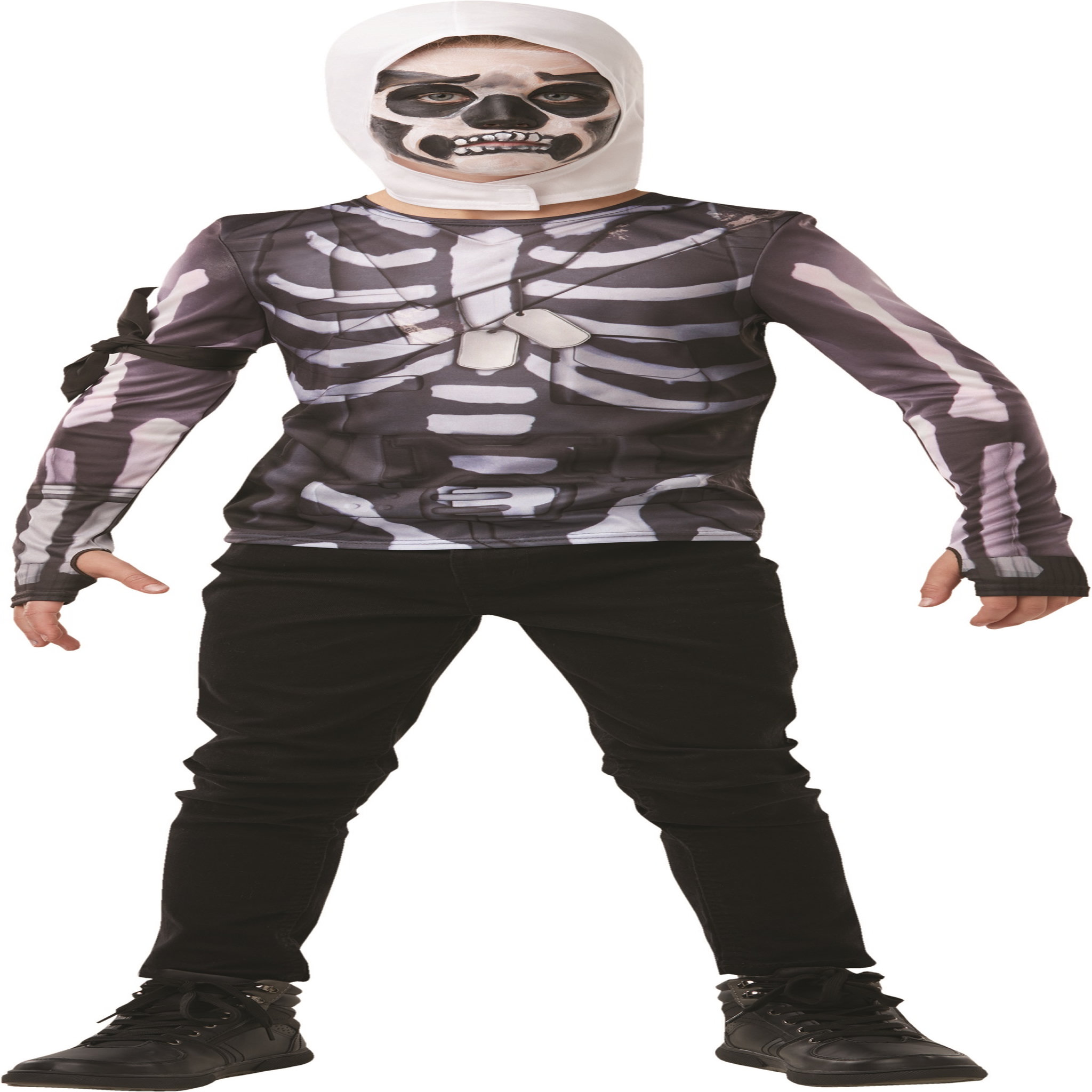 RUBIES Top + cagoule Skull taille 9/10 ans - Fortnite