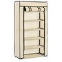 Voir la diapositive 2 : VIDAXL Armoire a chaussures avec housse Creme 58x28x106 cm Tissu