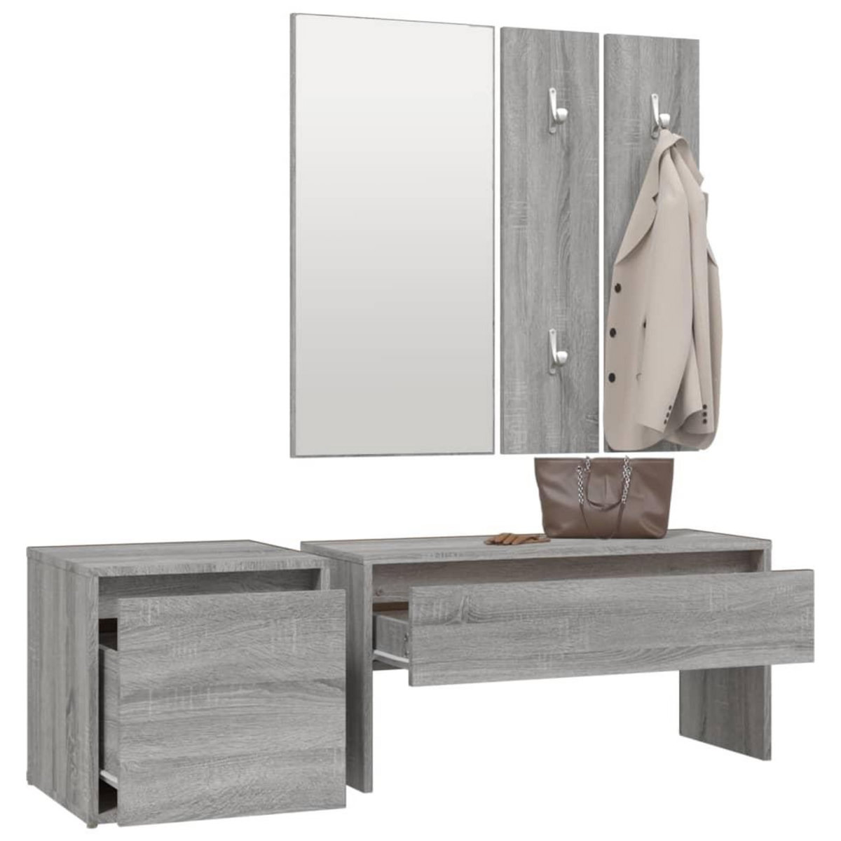 VIDAXL Ensemble de meubles de couloir Sonoma gris Bois d'ingenierie
