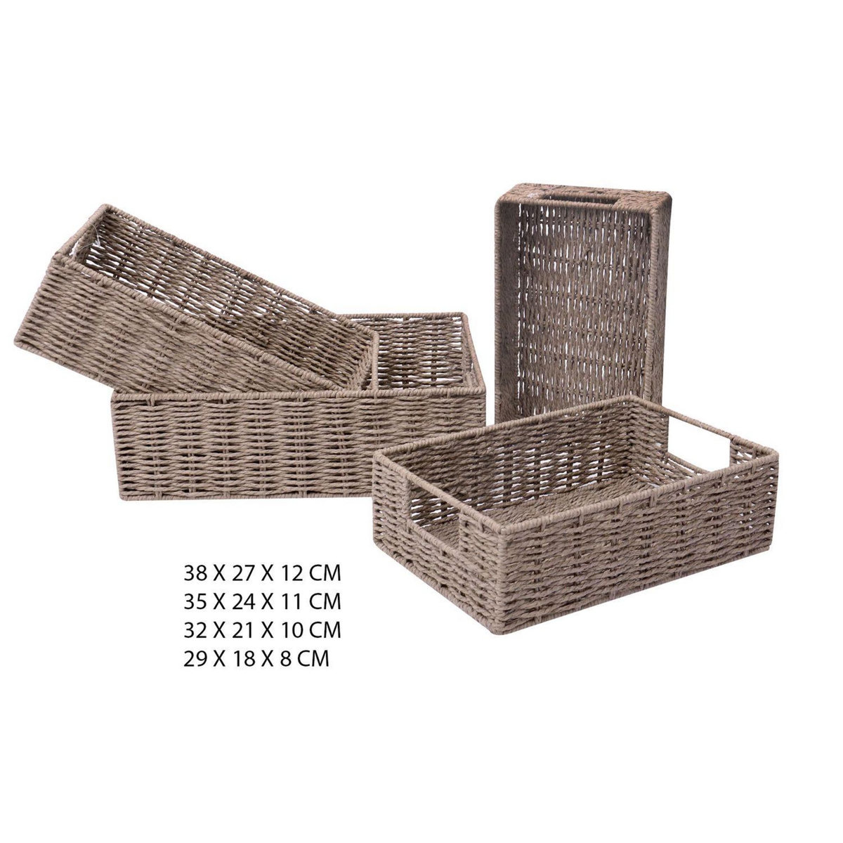 TOILINUX Lot de 4 paniers empilables en Métal et papier