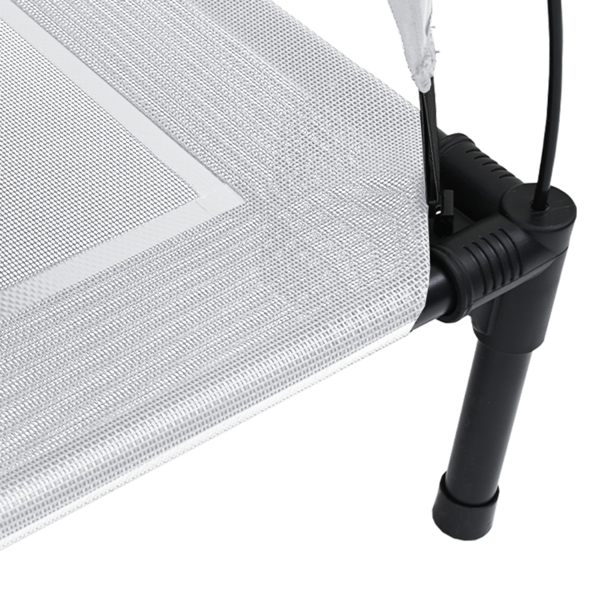 VIDAXL Lit surélevé pour chien avec toit amovible gris argenté XL en acier