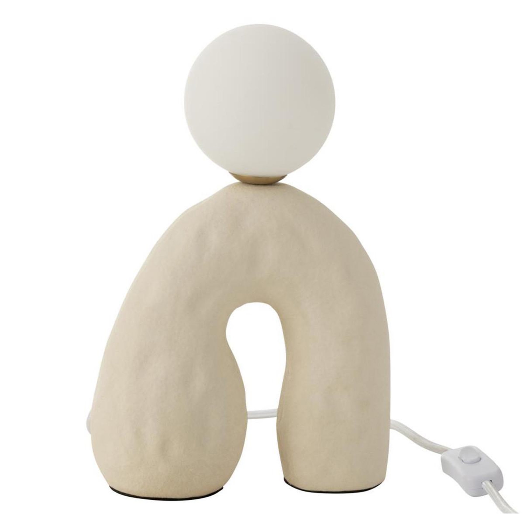 J-LINE Lampe à poser sur pied design  pierre  30cm beige
