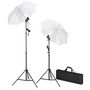 Voir la diapositive 2 : VIDAXL Kit de studio photo avec lampes toile de fond et reflecteur