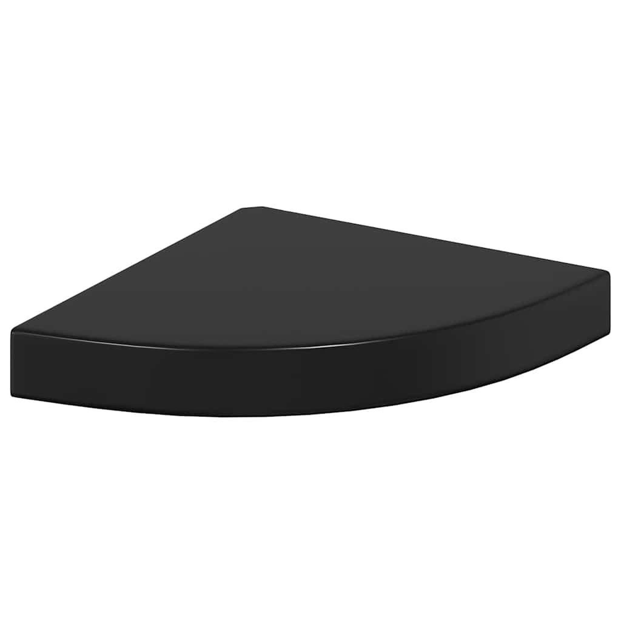 VIDAXL 323889 floating corner shelf high gloss black 25x25x3,8 cm mdf