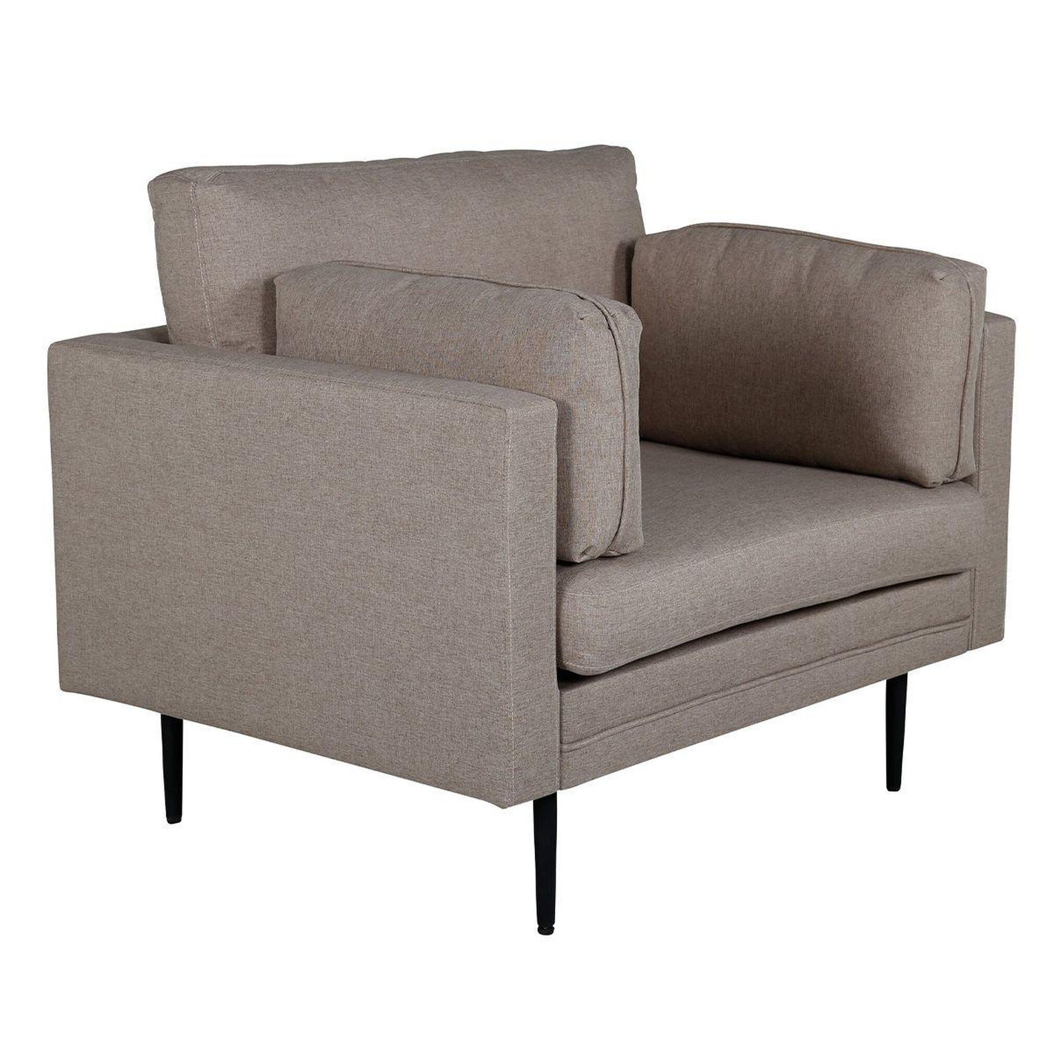 Voir la diapositive 2 : Paris Prix Fauteuil design en tissu  boom  110cm marron