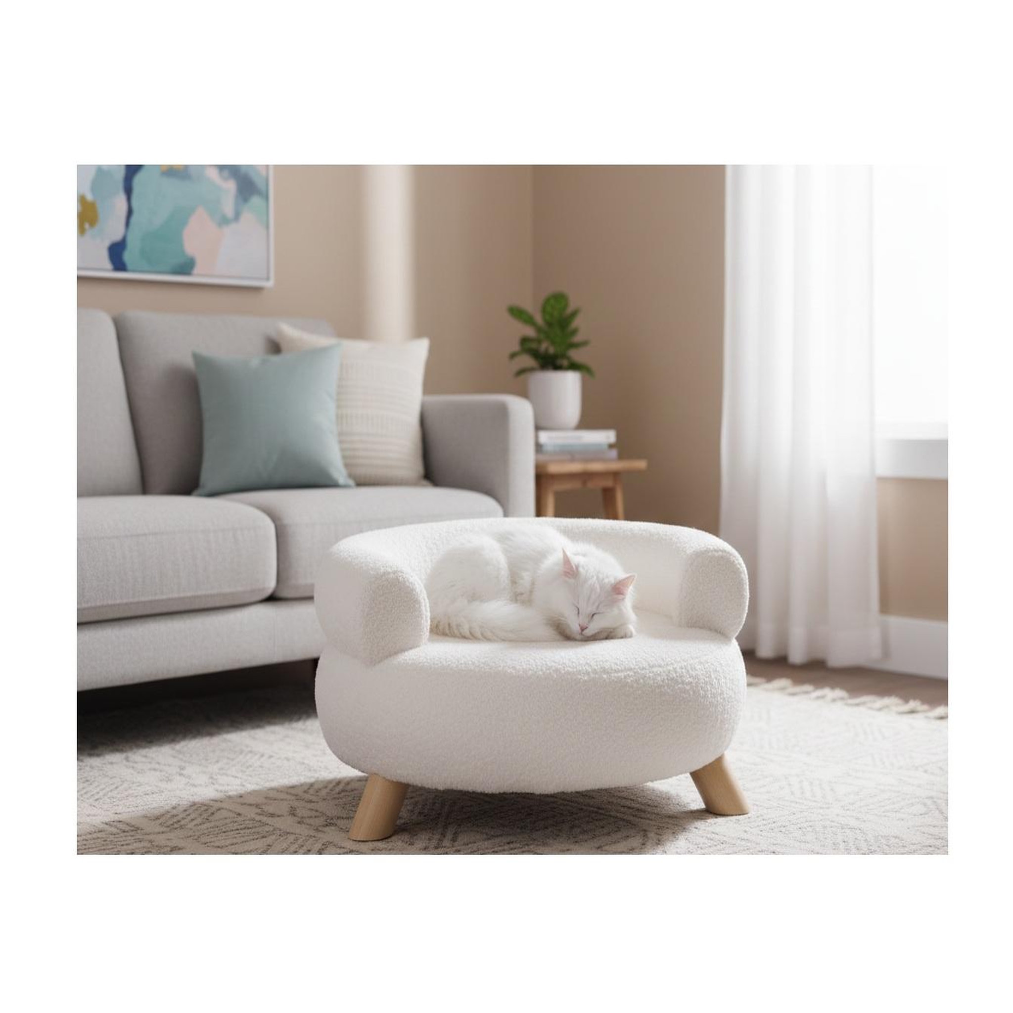 Voir la diapositive 3 : Eden Fauteuil pour chien ou chat détente bouclette