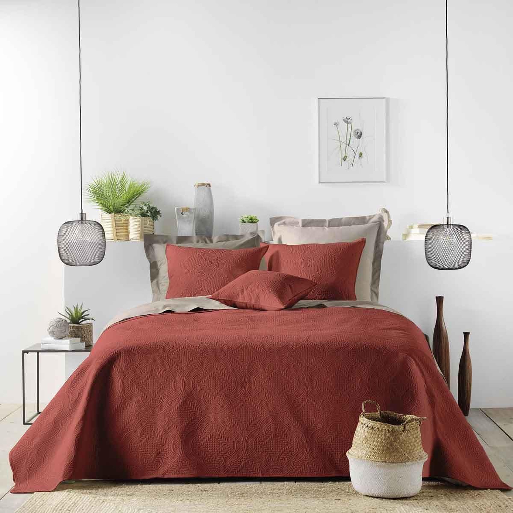 Voir la diapositive 5 : Douceur d'Intérieur Housse de coussin  romane  60x60cm terracotta