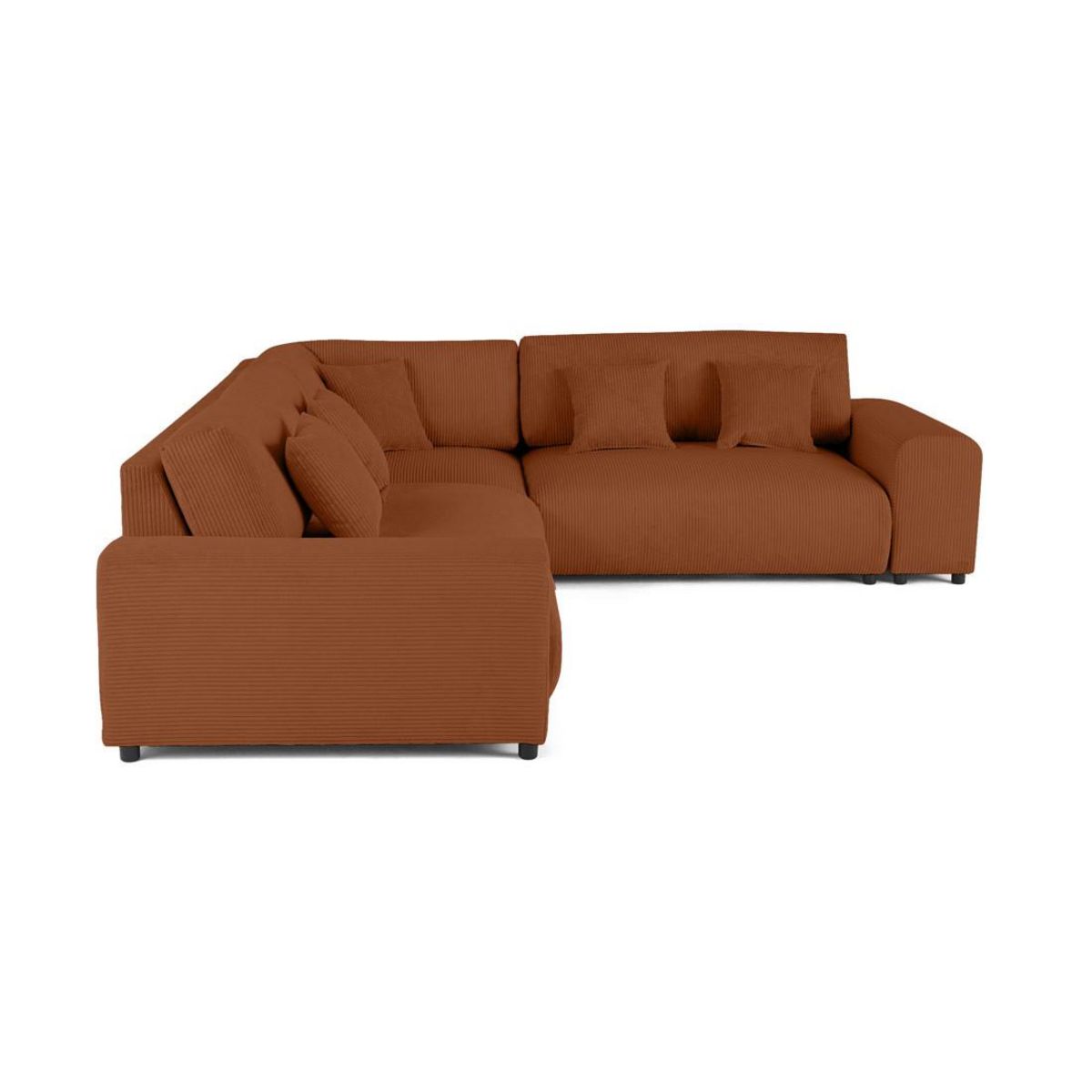 LISA DESIGN Garance - canapé modulable d'angle droit - 5 places - en velours côtelé