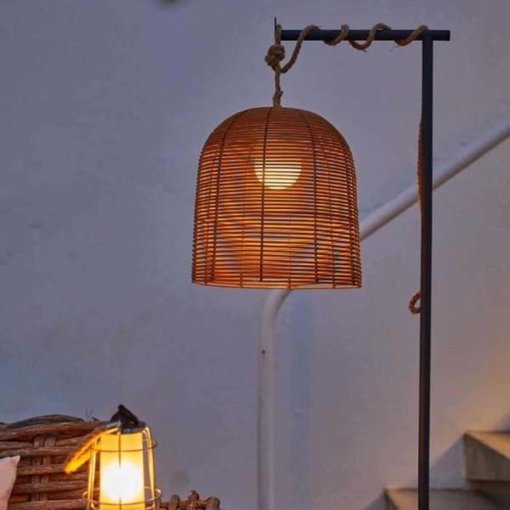 Voir la diapositive 2 : Lumisky Suspension nomade - LUMISKY - HANG BOHEME - H35 cm - Polyrotin avec corde - LED blanc chaud et blanc dimmable