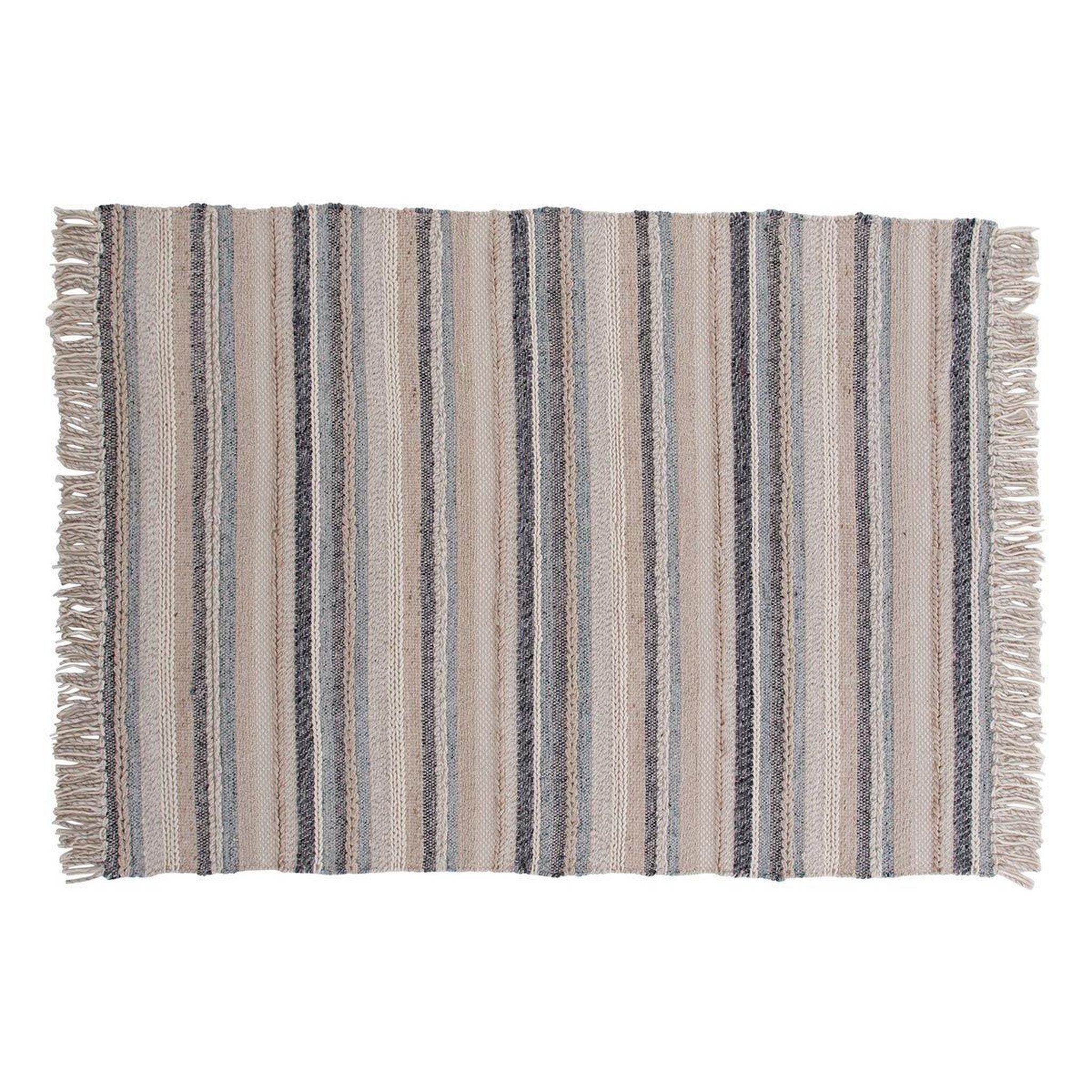 Paris Prix Tapis déco en laine  gudha  170x240cm beige & bleu