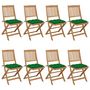 Voir la diapositive 1 : VIDAXL Chaises pliables de jardin lot de 8 avec coussins Bois d'acacia